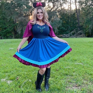 Frozen Anna Adult Dress Princess Adult Dress Cotton Princess Women s Dress Dapper Halloween Dress NEW CAPE READY to Ship Etsy