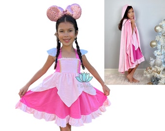 Vestido inspirado en la Bella Durmiente, set de regalo de la Bella Durmiente, vestido de princesa, vestido de princesa, regalo para niñas