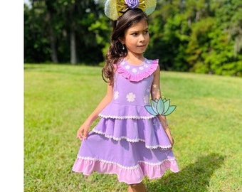 Isabela dress, Isabela cotton dress, Encanto inspired dress, Isabela birthday dress, AVAILABLE WITH SLEEVES, Gift for girls