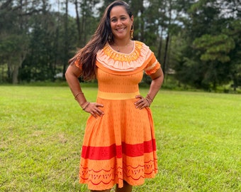 Pepa adult dress, Encanto adult dress, Pepa costume Christmas gift, Gift for her, Pepa dress, Madrigal family dress