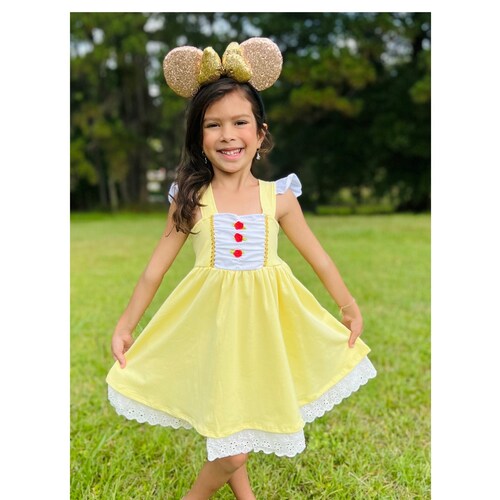 Child Beauty The Beast Dress Princess Belle Costume Etsy
