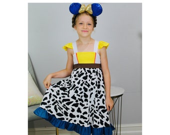 Jessie Toy Story inspired dress, Toy Story birthday dress, Toy Story dress, mouse ears headband, Toy Story costume, mouse ears