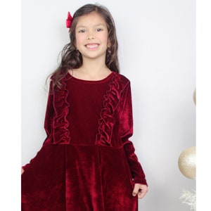 Holiday Day, Christmas Dress, Red Velvet Christmas Dress, Red Holiday ...