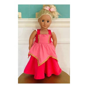 Sleeping Beauty Aurora 18 inches doll dress, 18&quot; princess doll clothes, Princess Aurora doll dress, Christmas dress