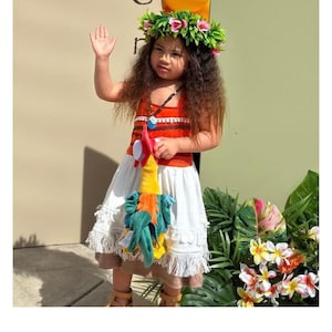 Moana Dress for Girls Toddler Moana Costume Moana Birthday Dress Moana dress and accessories – Moana Halloween Dress Up