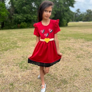 Red dress descendants, Rise of red inspired dress, Red girls dress, READY TO SHIP, New design, short sleeves available