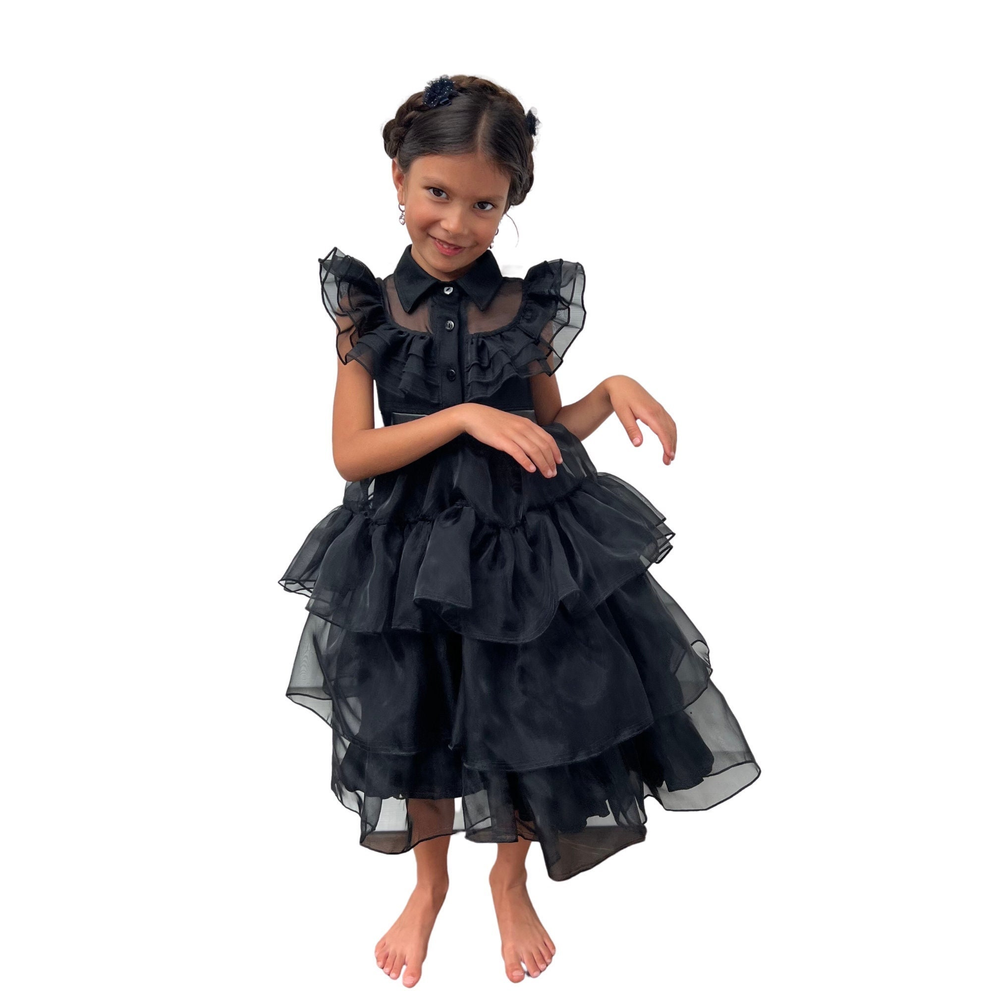 Halloween Party Costumes Movie Wednesday Cosplay Dresses Wednesday Addams  Cosplay Costume Gothic Wind Adult Kids Children Dress