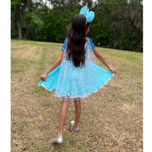 Elsa dress, Frozen dress, twirl dress, Elsa park dress, Elsa toddler dress, Elsa girls dress, Gift for girls, Princess dress