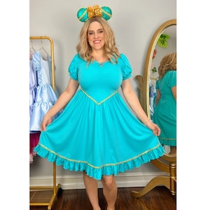 Vestido inspirado en Jasmine, vestido atemporal, vestido Disneybounding, disfraz inspirado en Jasmine Alladin, disfraz de Jasmine