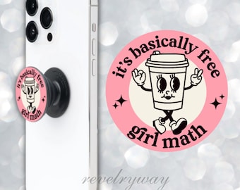 girl math phone grip - iphone android kindle accessory - tik tok