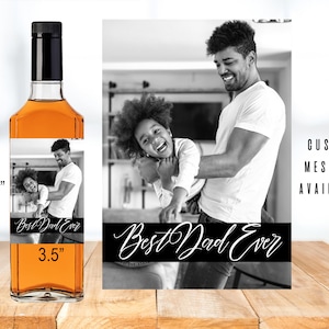 Étiquette personnalisée whisky/vin à message en noir et blanc - cadeau personnalisé - pour lui - cadeau d'anniversaire