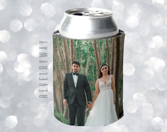 custom photo drink sleeve/cozy/cozie - party favours - design your own can cooler - collapsible neoprene
