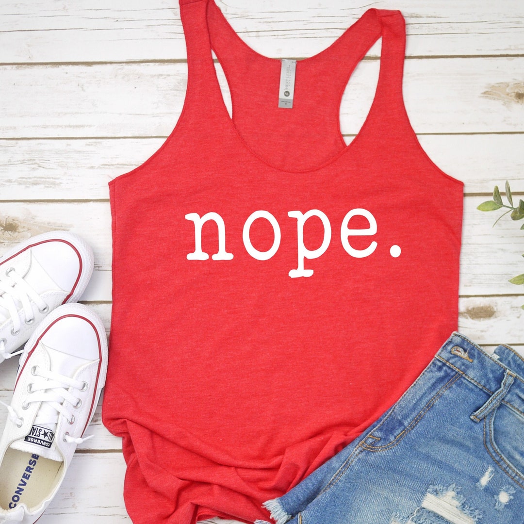Nope. Relaxed Fit Tank Tops for Women, Workout Gym, Plus Size
