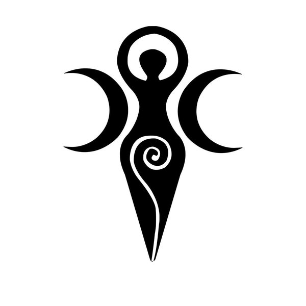 Moon Goddess SVG, Triple Moon Goddess