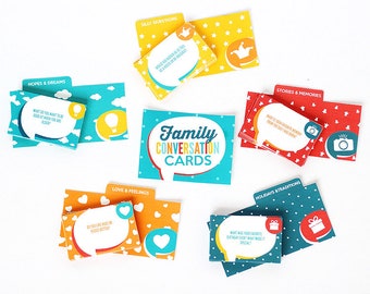 Family Conversation Starters, Conversation Cards, Family Fun, Instant Download, Family Conversation Cards, Conversation Cards for Kids