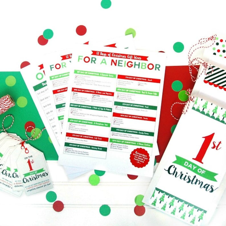 Christmas Countdown, 12 Days of Christmas, Neighbor Gift, Digital Product, Christmas Advent Christmas Countdown, 12 Days of Christmas, Neighbor Gift, Digital Product, Christmas Advent