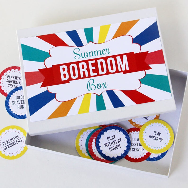 Bored Box Boredom Busters, Boredom Buster Box, Summer Reading, Road Trip Games ...