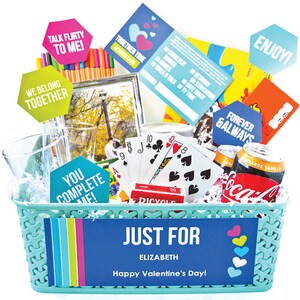 Quality Time Gift Basket, Anniversary Gift, For Him, Instant Download, Gift Basket, Reward Card, Mad-Libs