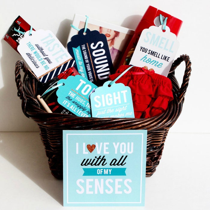 5 Senses Gift Tags One Year Anniversary Gifts for Boyfriend Care Package  for Him Everything Makes Perfect SENSES When I Am With You 