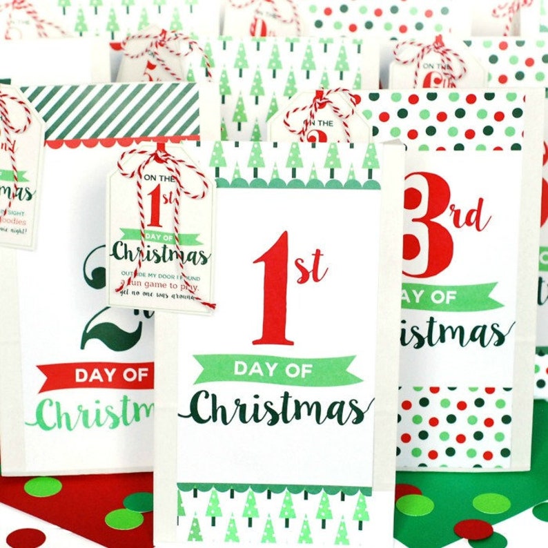 Christmas Countdown, 12 Days of Christmas, Neighbor Gift, Digital Product, Christmas Advent, Christmas Activity, Random Act of Kindness image 1