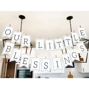 Baby Blessing Banner Printable, Infant Baptism, Christening, LDS Baby Blessing Party, Instant Download,  Bunting Decoration