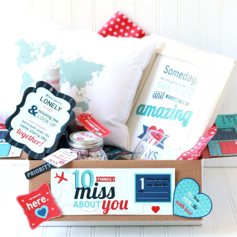 Long Distance Relationship Love Kit, Digital Download, Long Distance Gift, Gift For Him, Gift Basket, Miss You Gift image 1