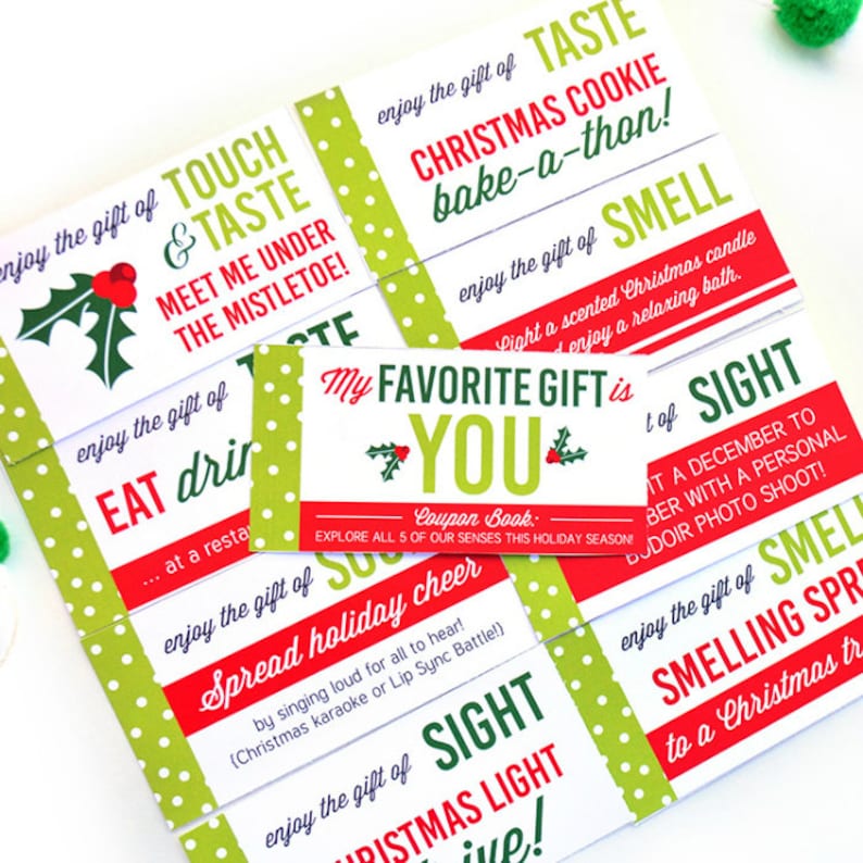 5 Senses Christmas Gift for Him, Digital Download, Gift Basket, 5