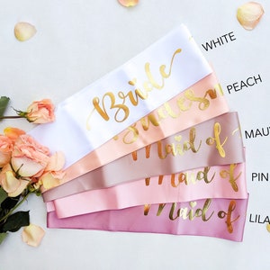 Bachelorette Party Sash Favors Custom Bachelorette Gift for Bride to Be Sash for Bridesmaid Sash wedding I do crew bridal party Sash image 10