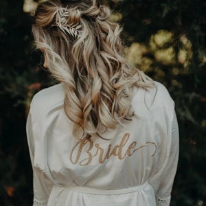 Silk Bridesmaid robe gifts white lace bridal robe for Wedding custom satin robes bridesmaid proposal Mother of the bride-(LOVE SPELL)
