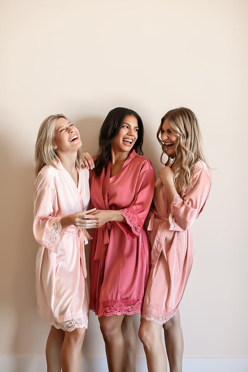 Bridesmaid Robes/ Bridal Lace Robes/ Wedding Robes/ Etsy