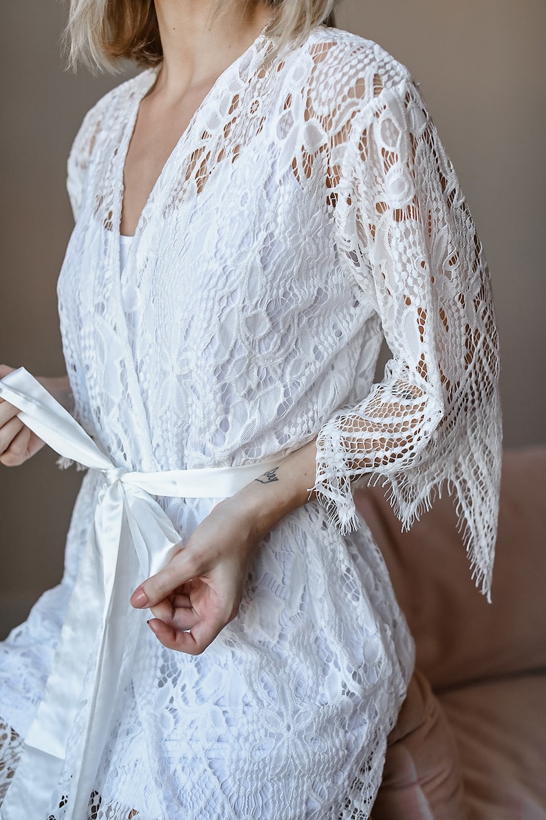 Bridal Maxi Lace Robe/ Bridal Party Robes/ Wedding Robes/ - Etsy