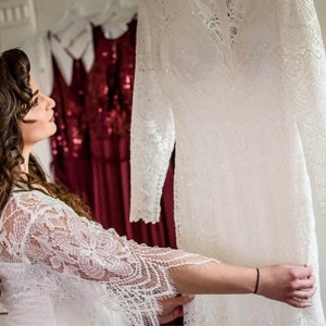 Bridal Maxi Lace Robe/ Bridal party robes/ Wedding robes/ Bride Robe/Bridesmaid Gifts /Bridal Maxi Lace Robe/ ENCHANTED-LONG image 4