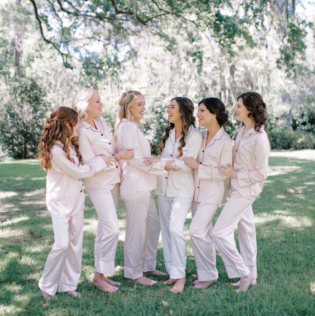 Personalized Pajama Set Bridesmaid Gifts Bachelorette Party Etsy
