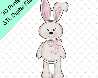 Stuffed Bunny Cookie Cutter 3D .STL File Only