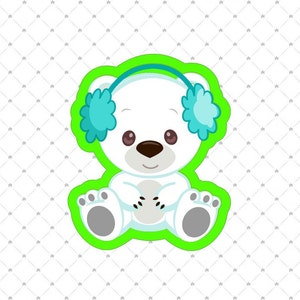 Polar Bear Earmuffs Cookie Cutter