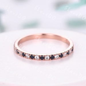 Half Eternity Ring,Diamond Blue Sandstone Wedding Band,Galaxy Gemstone Ring,Diamond Stack Ring,Anniversary Gift For Women,Sandstone Jewelry