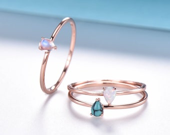 Birthstone Ring, Personalized Birthstone Ring, Dainty Ring, Pear Ring, Rose Gold Ring, Birthstone Gifts, Gifts for Mom