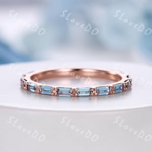 Dainty Alexandrite Eternity Band Ring: Rose Gold Stacking Ring