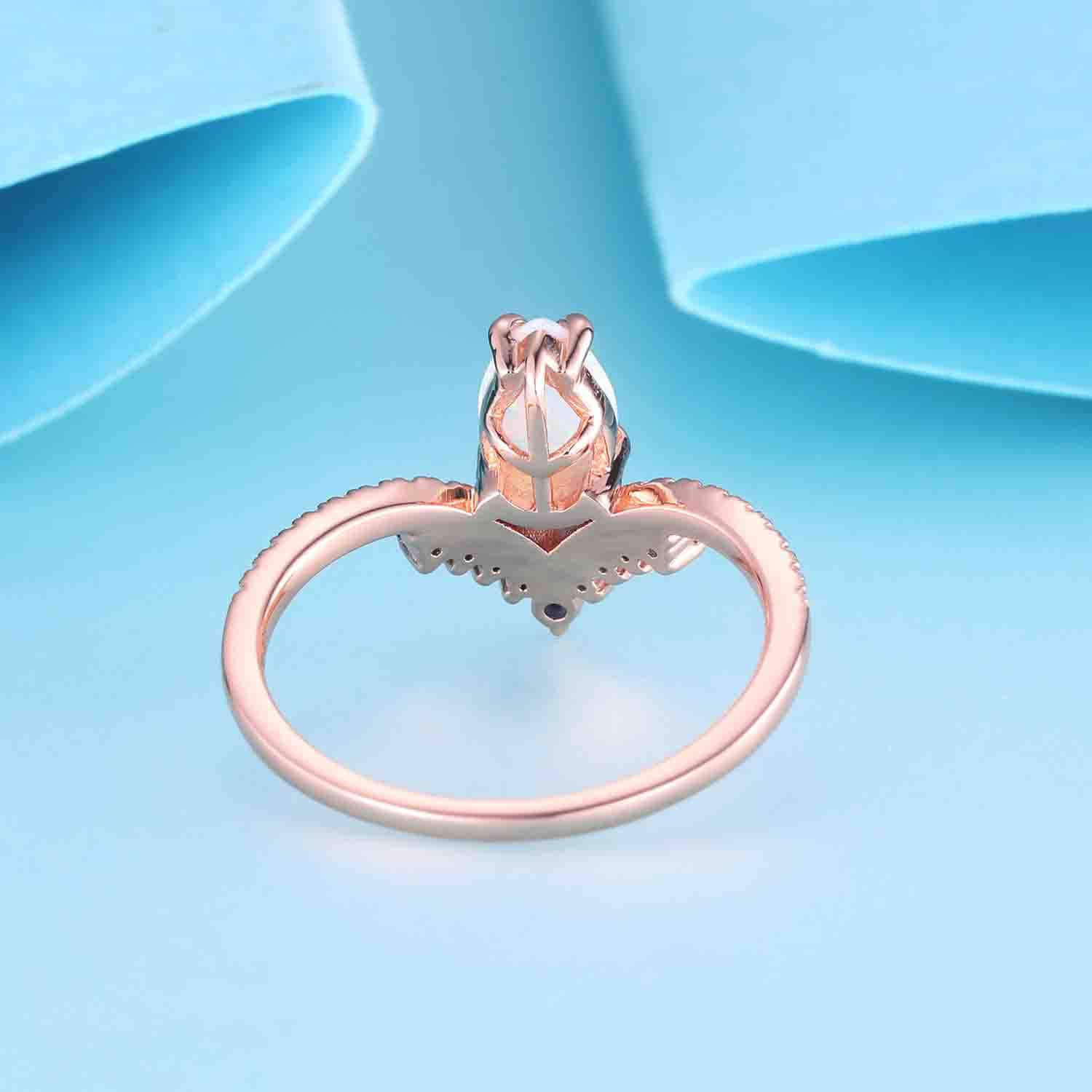 Opal Diamond Engagement Ring Rose Gold Vintage Engagement | Etsy