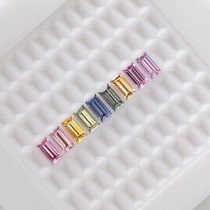 Natural Sapphire Baguette Cut Sapphire Multi Colour Stones, Rainbow stone,Birthday stone,AAA Quality Loose Sapphire Stone, Sizes: 4x2mm