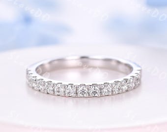 2.00 MM Lab Grown Diamond Wedding Band: White Gold Eternity Ring
