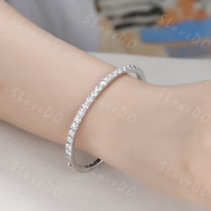 4mm Moissanite Bangles Bracelets VS G, S925 Sterling Silver