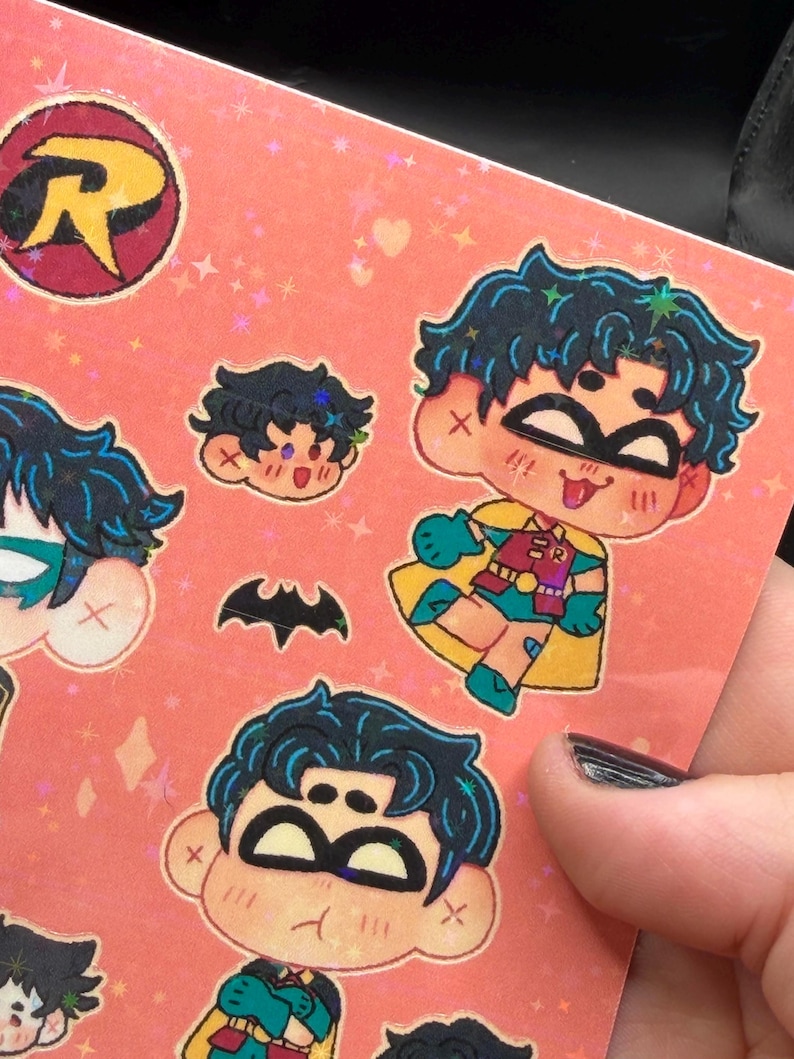 Pink Robin Sticker Robin Chibi Sticker Sheet - Etsy