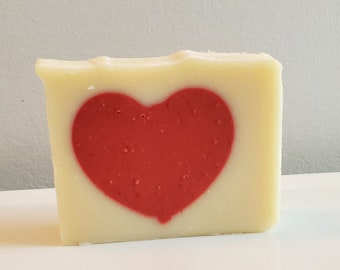 Heart Love Spell RAW Goats milk soap