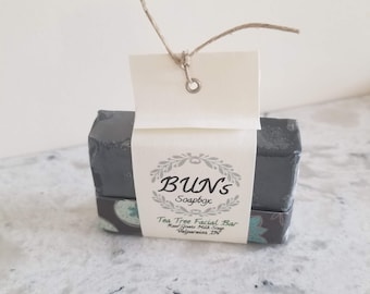 2 oz Tea Tree Active Charcoal RAW Goats milk facial soap