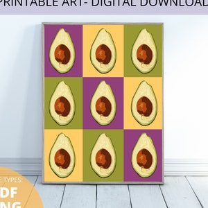 Avocado Art | Printable Botanical Poster | Digital Wall Art | Instant Download