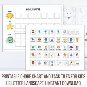 Printable Kids Chore Chart: Morning & Evening Routine (Instant Download)