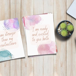 Birth Affirmation Cards, 40 Printable Birth Affirmations in 2 Sizes Plus Bonus Phone Wallpapers, DIGITAL DOWNLOAD image 4