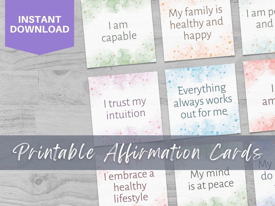 Affirmation Cards Printable, Law of Attraction, Daily Positive ...