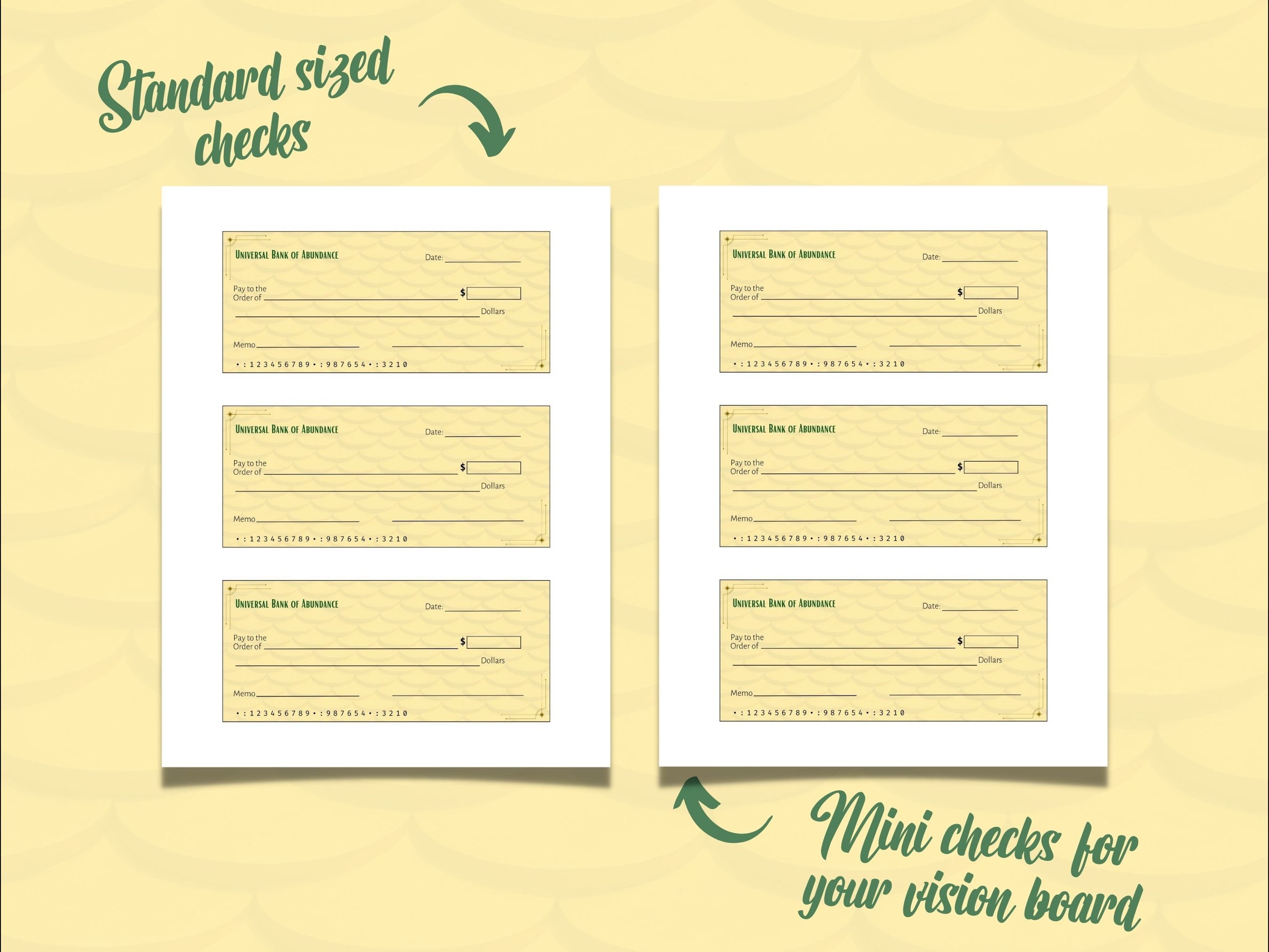 Vision Check Paper Manifestation Check, Vision Board Printables, Law of Abundance Vision ...